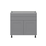 Hugo&Borg Beaumont 36-in W x 34.5-in H x 24-in D Slate Gray 2-Drawers Base Fully Assembled Cabinet (Flat Panel Shaker Style)