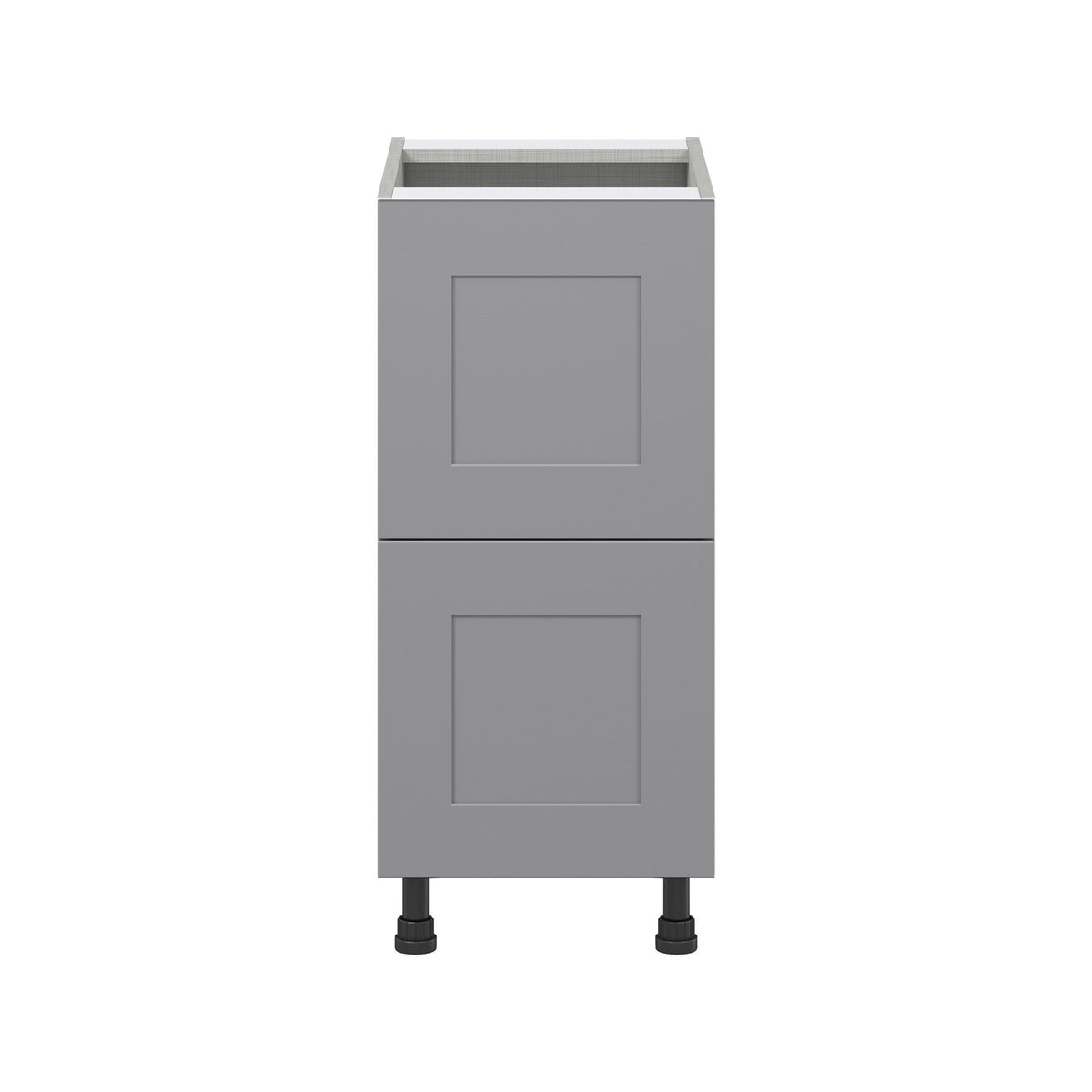 Hugo&Borg Beaumont 15-in W x 34.5-in H x 24-in D Slate Gray 2-Drawer Base Fully Assembled Cabinet