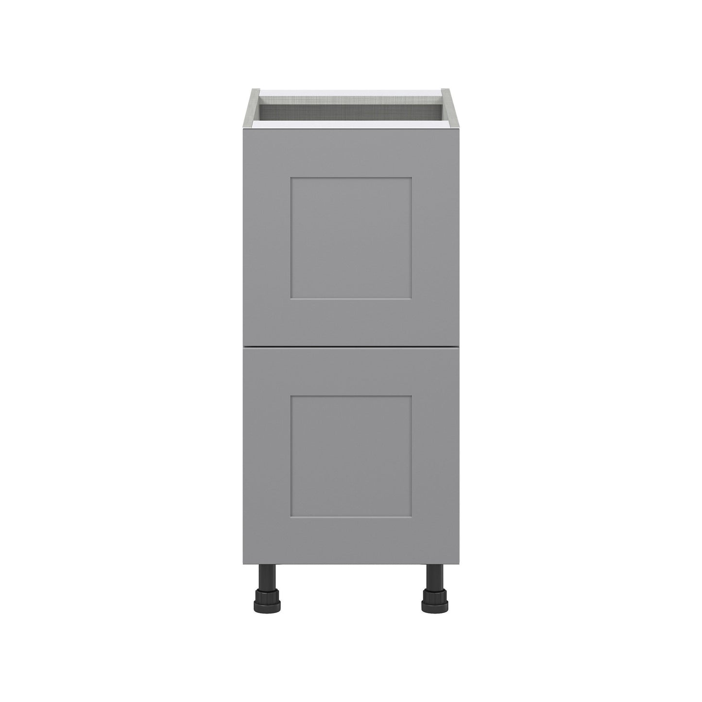 Hugo&Borg Beaumont 15-in W x 34.5-in H x 24-in D Slate Gray 2-Drawer Base Fully Assembled Cabinet