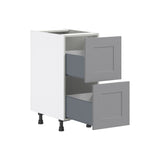 Hugo&Borg Beaumont 15-in W x 34.5-in H x 24-in D Slate Gray 2-Drawer Base Fully Assembled Cabinet