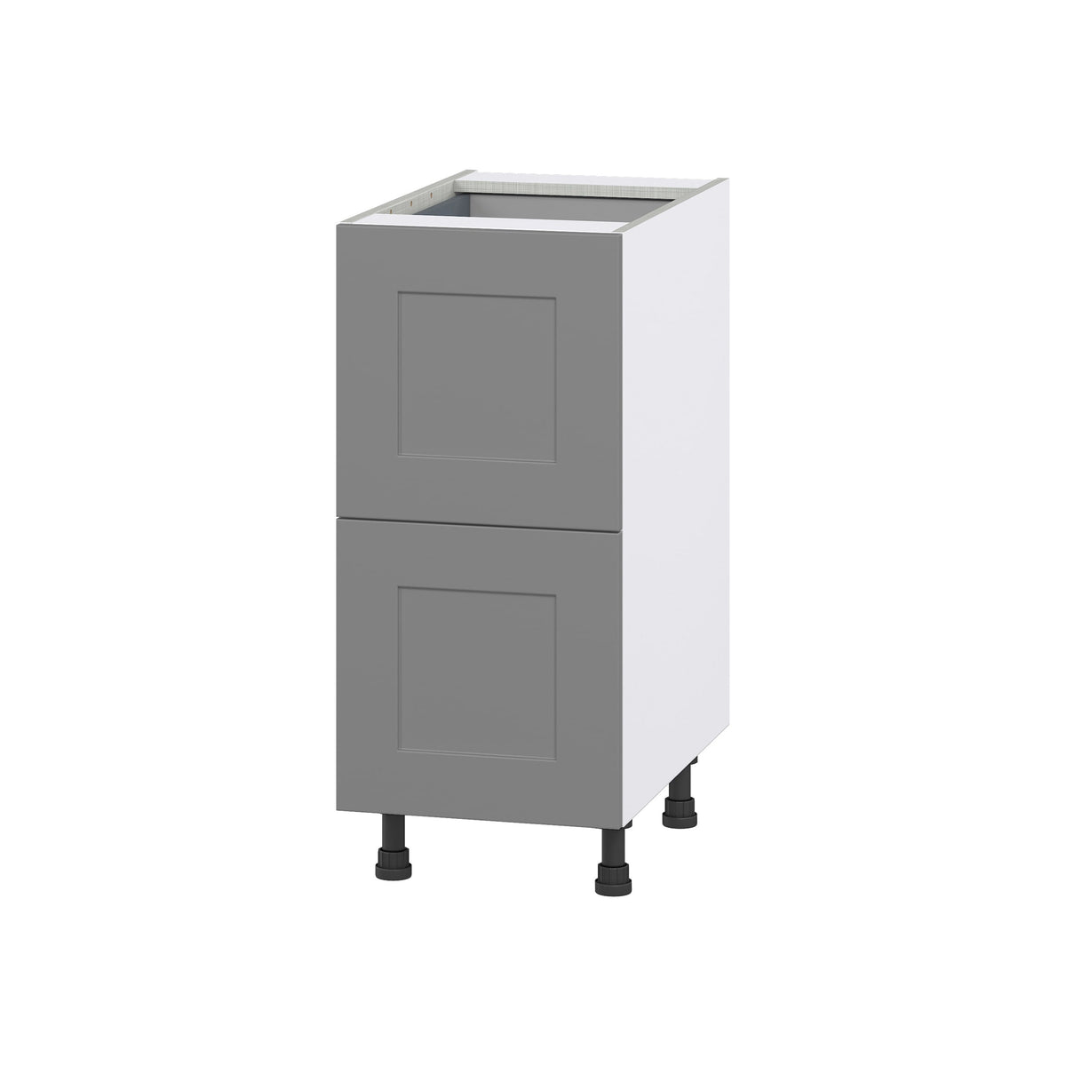 Hugo&Borg Beaumont 15-in W x 34.5-in H x 24-in D Slate Gray 2-Drawer Base Fully Assembled Cabinet