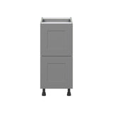 Hugo&Borg Beaumont 15-in W x 34.5-in H x 24-in D Slate Gray 2-Drawer Base Fully Assembled Cabinet