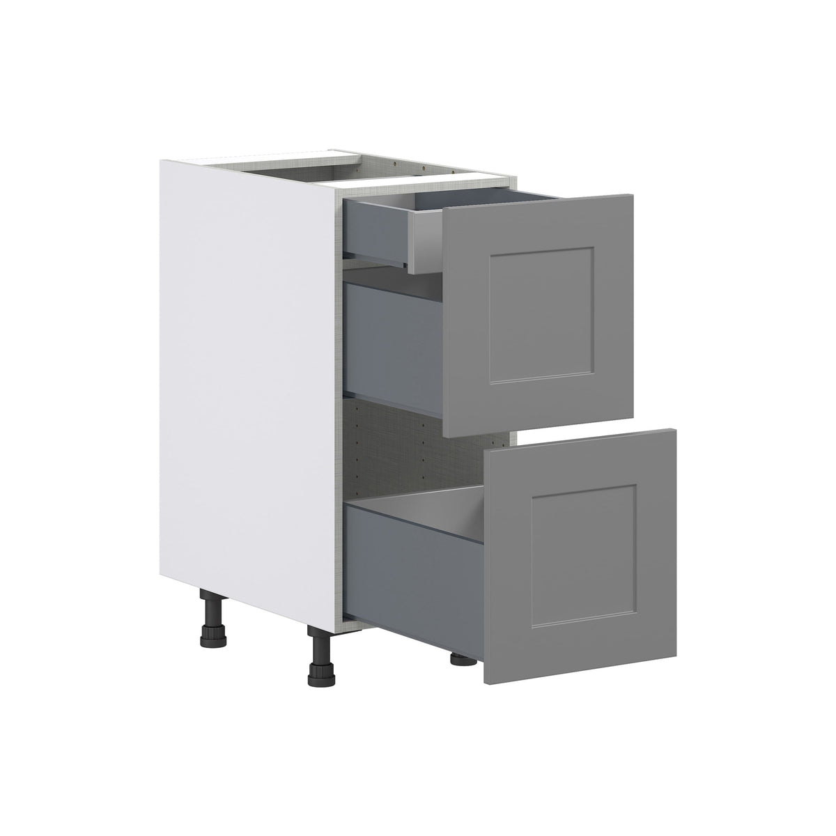 Hugo&Borg Beaumont 15-in W x 34.5-in H x 24-in D Slate Gray 2-Drawer Base Fully Assembled Cabinet