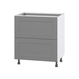 Hugo&Borg Beaumont 30-in W x 34.5-in H x 24-in D Slate Gray 2-Drawer Base Fully Assembled Cabinet