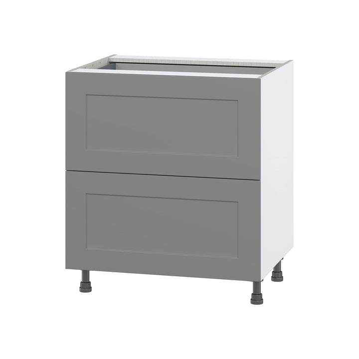 Hugo&Borg Beaumont 30-in W x 34.5-in H x 24-in D Slate Gray 2-Drawer Base Fully Assembled Cabinet