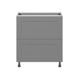 Hugo&Borg Beaumont 30-in W x 34.5-in H x 24-in D Slate Gray 2-Drawer Base Fully Assembled Cabinet