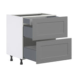Hugo&Borg Beaumont 30-in W x 34.5-in H x 24-in D Slate Gray 2-Drawer Base Fully Assembled Cabinet