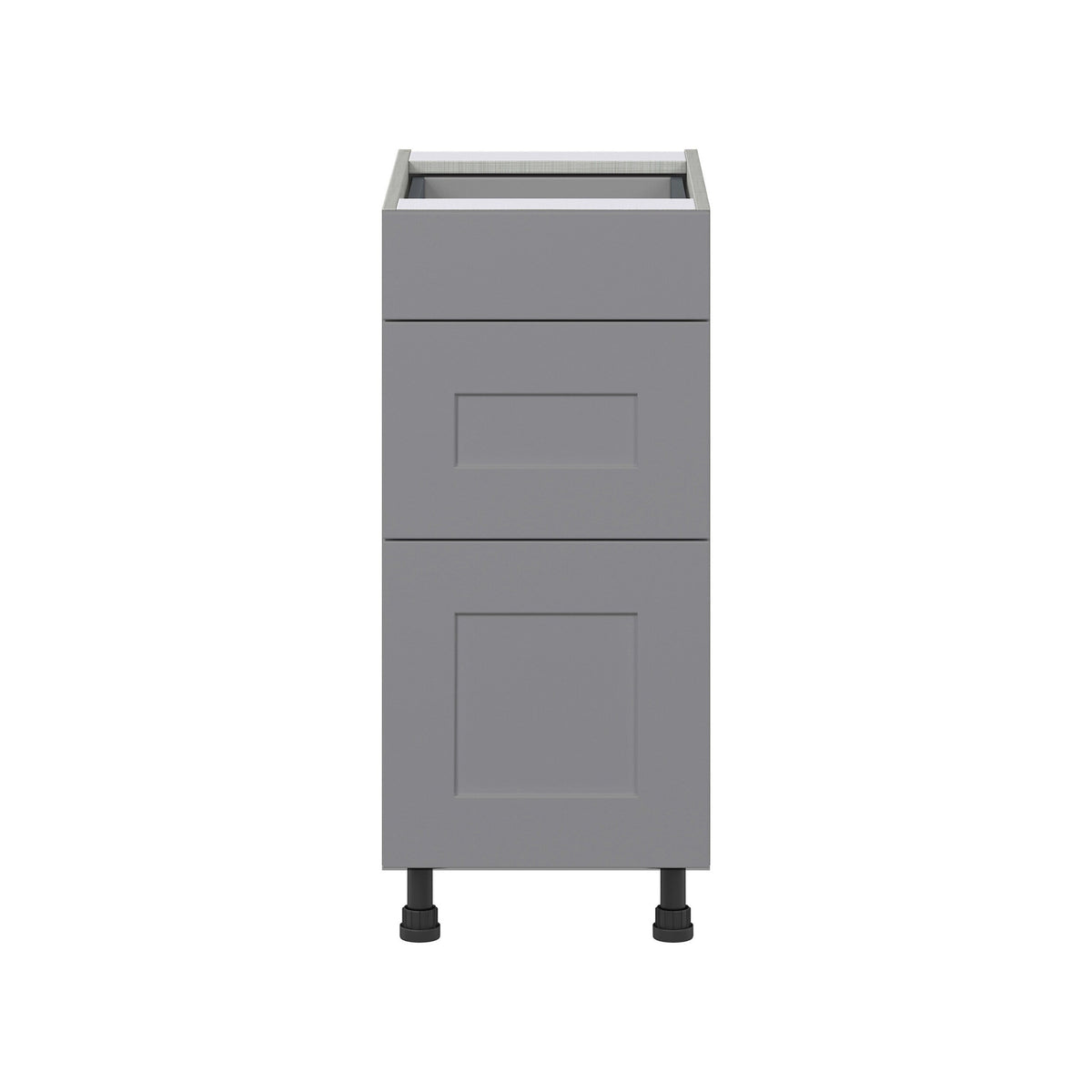 Hugo&Borg Beaumont 15-in W x 34.5-in H x 24-in D Slate Gray 3-Drawer Base Fully Assembled Cabinet