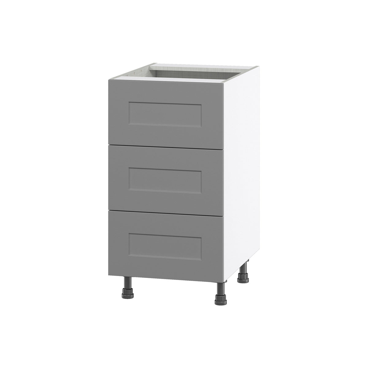 Hugo&Borg Beaumont 18-in W x 34.5-in H x 24-in D Slate Gray 3-Drawer Base Fully Assembled Cabinet