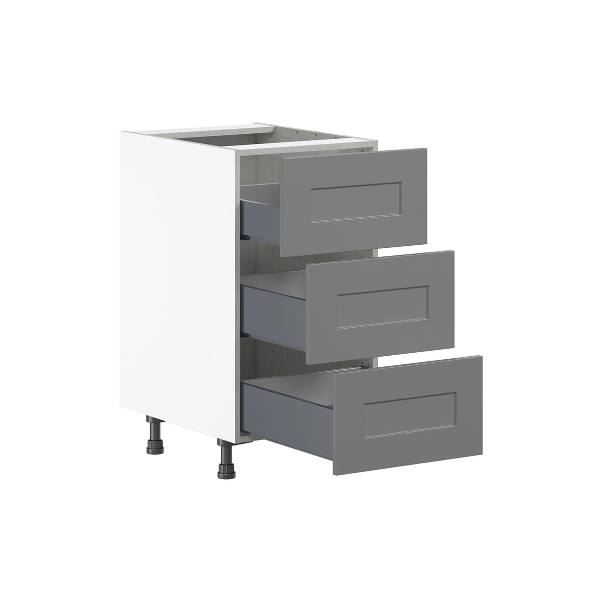 Hugo&Borg Beaumont 18-in W x 34.5-in H x 24-in D Slate Gray 3-Drawer Base Fully Assembled Cabinet