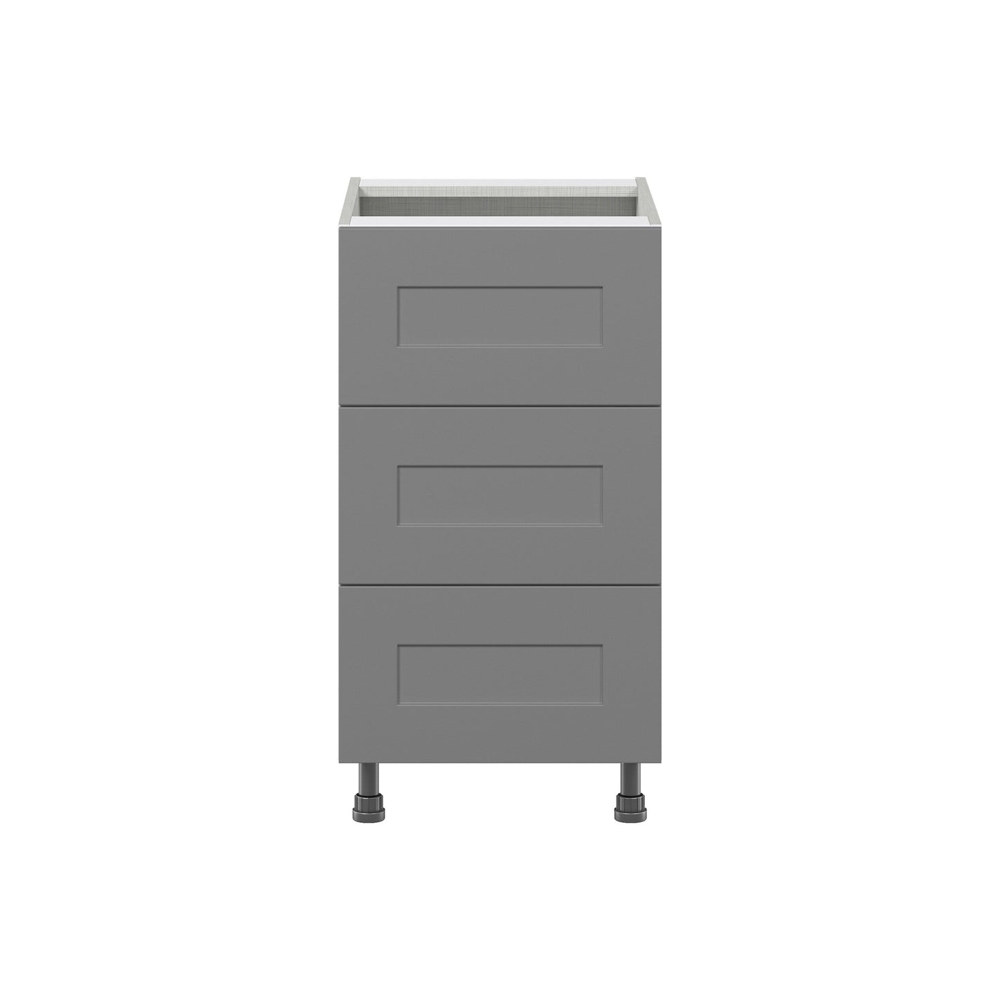 Hugo&Borg Beaumont 18-in W x 34.5-in H x 24-in D Slate Gray 3-Drawer Base Fully Assembled Cabinet