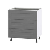 Hugo&Borg Beaumont 30-in W x 34.5-in H x 24-in D Slate Gray 3-Drawer Base Fully Assembled Cabinet
