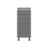 Hugo&Borg Beaumont 15-in W x 34.5-in H x 24-in D Slate Gray 4-Drawer Base Fully Assembled Cabinet