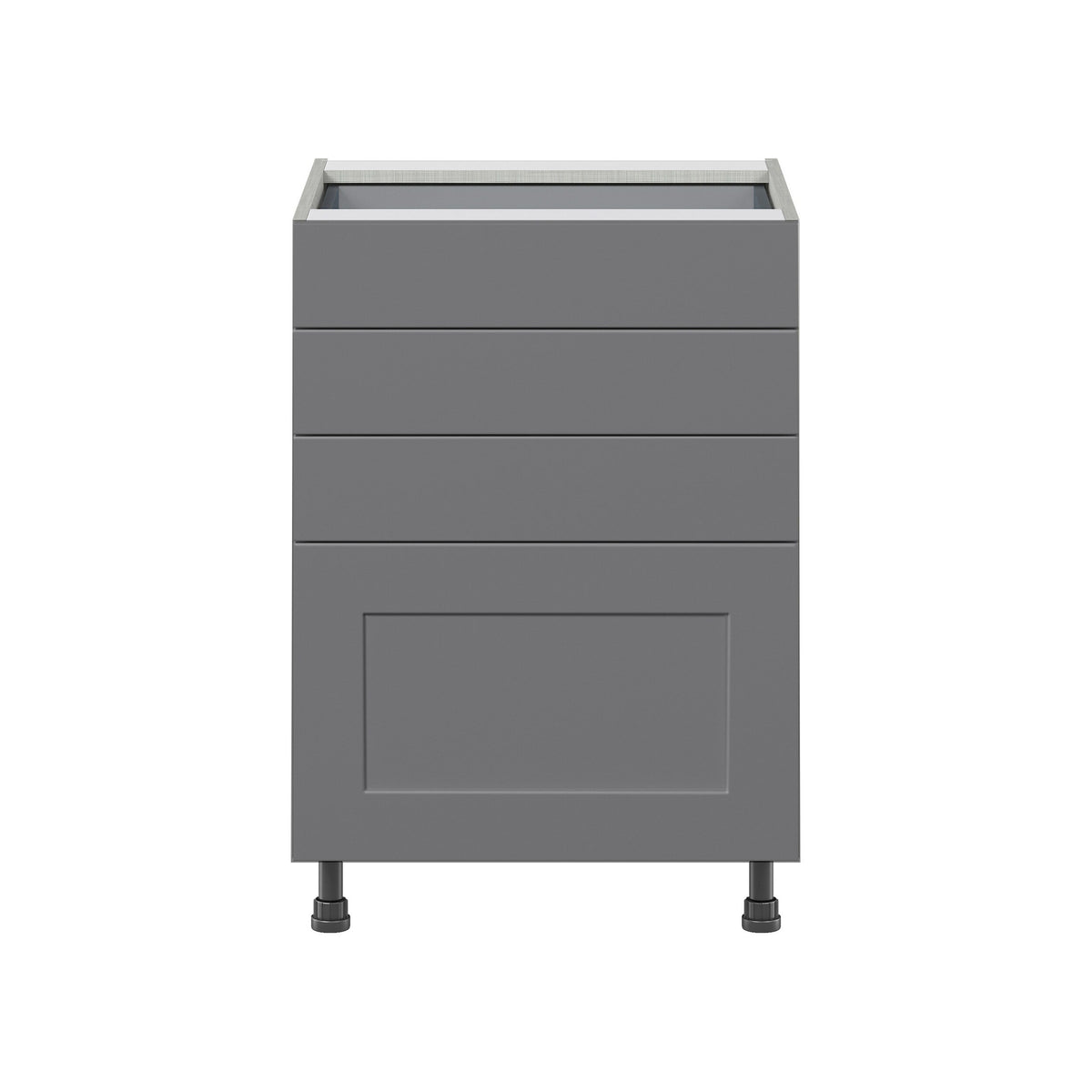 Hugo&Borg Beaumont 24-in W x 34.5-in H x 24-in D Slate Gray 4-Drawer Base Fully Assembled Cabinet