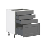 Hugo&Borg Beaumont 24-in W x 34.5-in H x 24-in D Slate Gray 4-Drawer Base Fully Assembled Cabinet