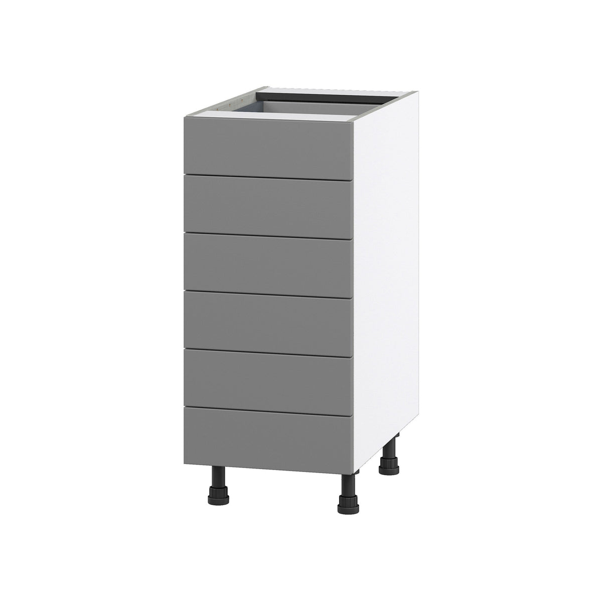 Hugo&Borg Beaumont 15-in W x 34.5-in H x 24-in D Slate Gray 6-Drawer Base Fully Assembled Cabinet