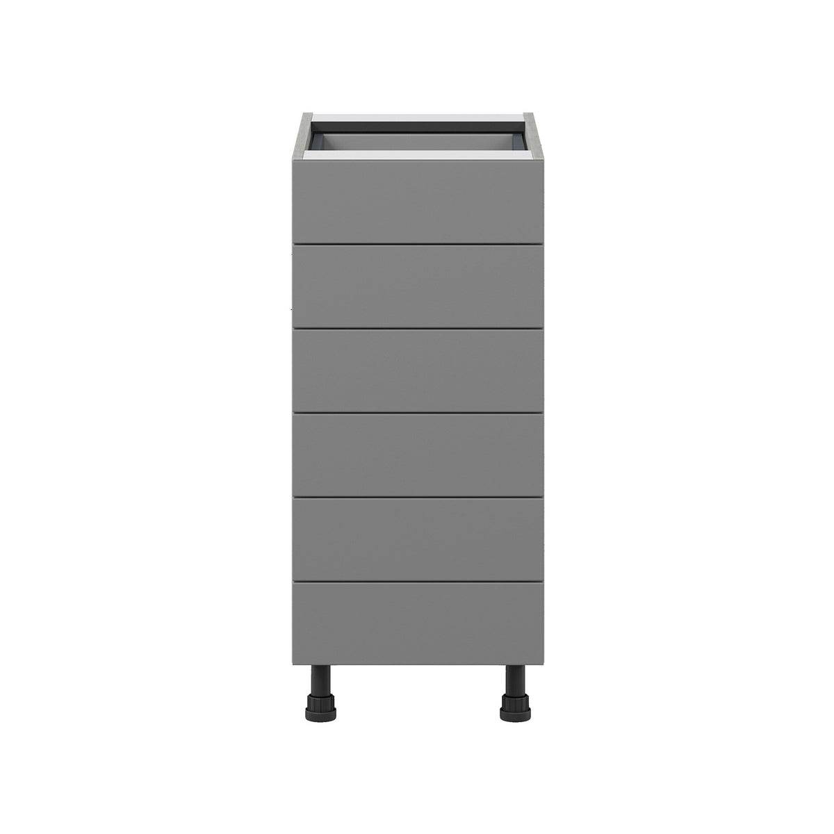 Hugo&Borg Beaumont 15-in W x 34.5-in H x 24-in D Slate Gray 6-Drawer Base Fully Assembled Cabinet