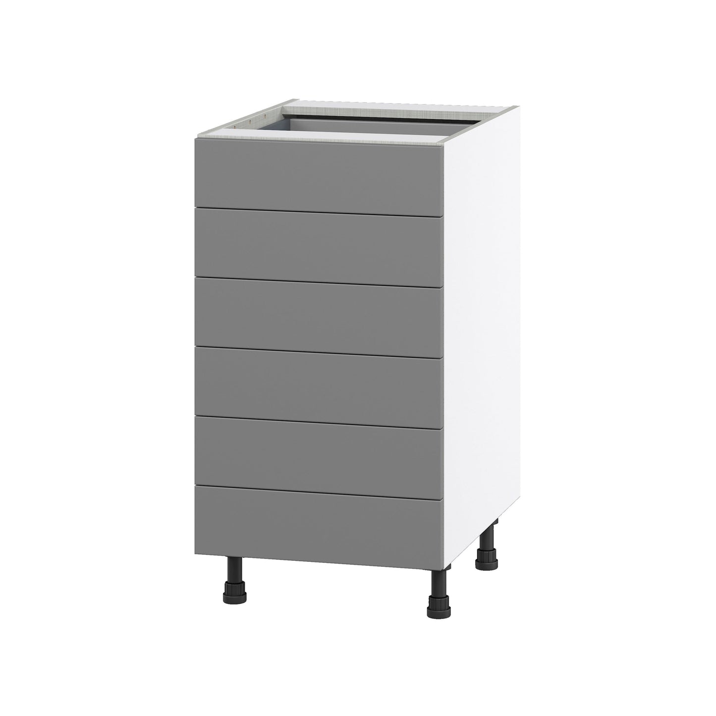 Hugo&Borg Beaumont 18-in W x 34.5-in H x 24-in D Slate Gray 6-Drawer Base Fully Assembled Cabinet