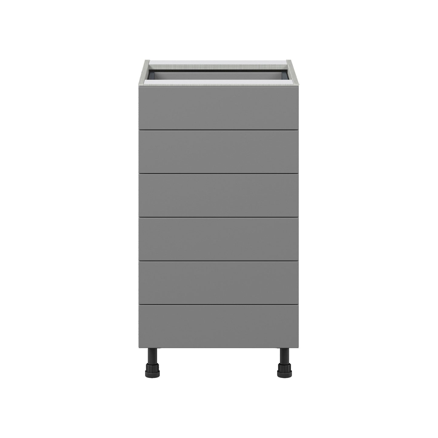 Hugo&Borg Beaumont 18-in W x 34.5-in H x 24-in D Slate Gray 6-Drawer Base Fully Assembled Cabinet