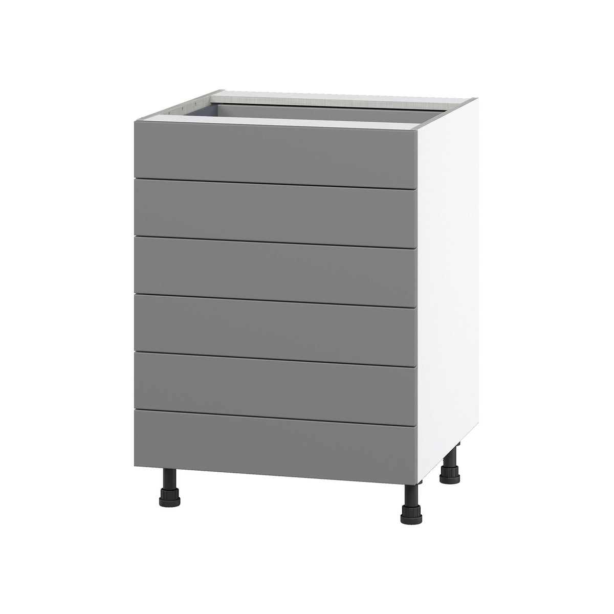 Hugo&Borg Beaumont 24-in W x 34.5-in H x 24-in D Slate Gray 6-Drawer Base Fully Assembled Cabinet
