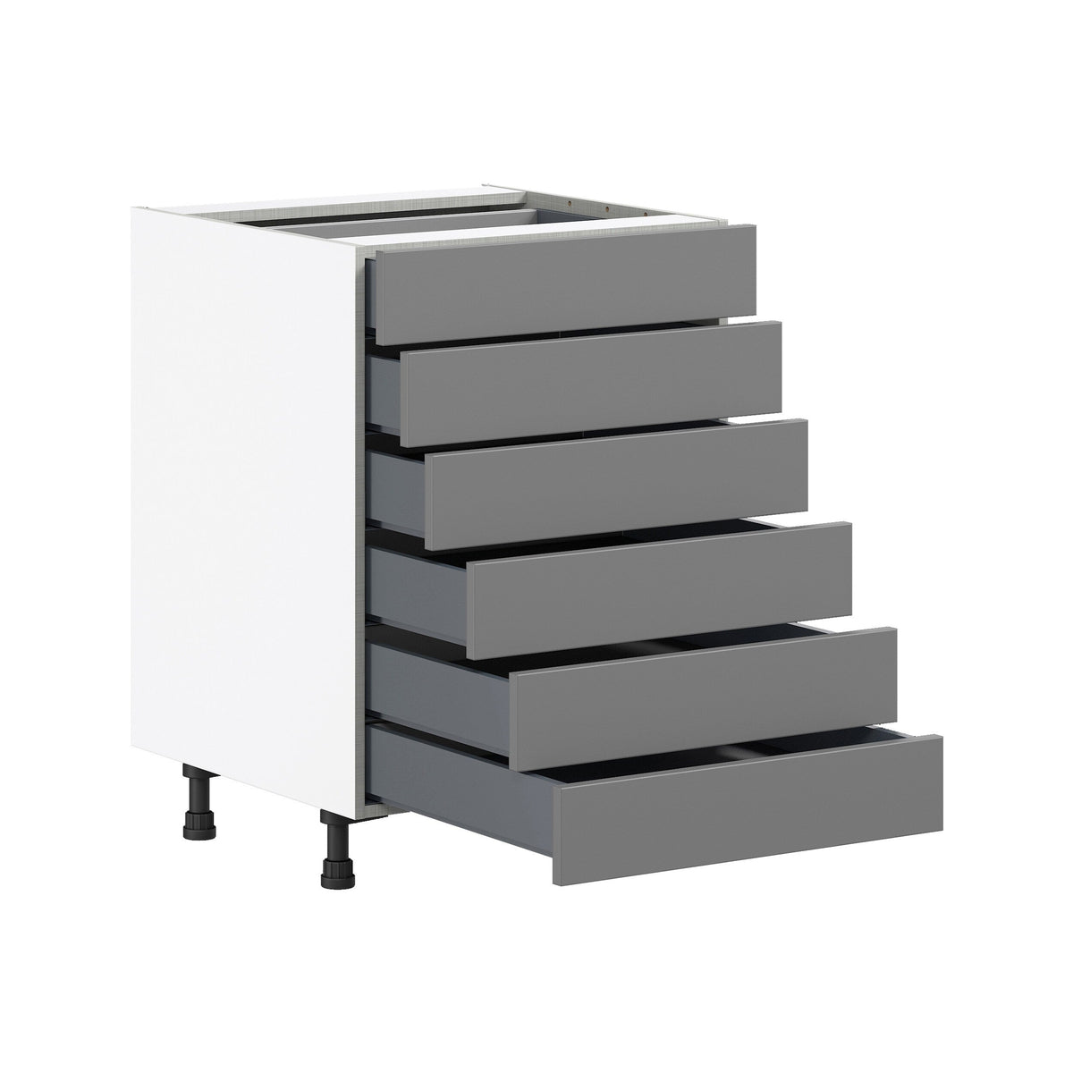 Hugo&Borg Beaumont 24-in W x 34.5-in H x 24-in D Slate Gray 6-Drawer Base Fully Assembled Cabinet