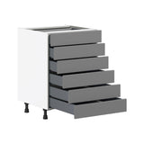 Hugo&Borg Beaumont 24-in W x 34.5-in H x 24-in D Slate Gray 6-Drawer Base Fully Assembled Cabinet