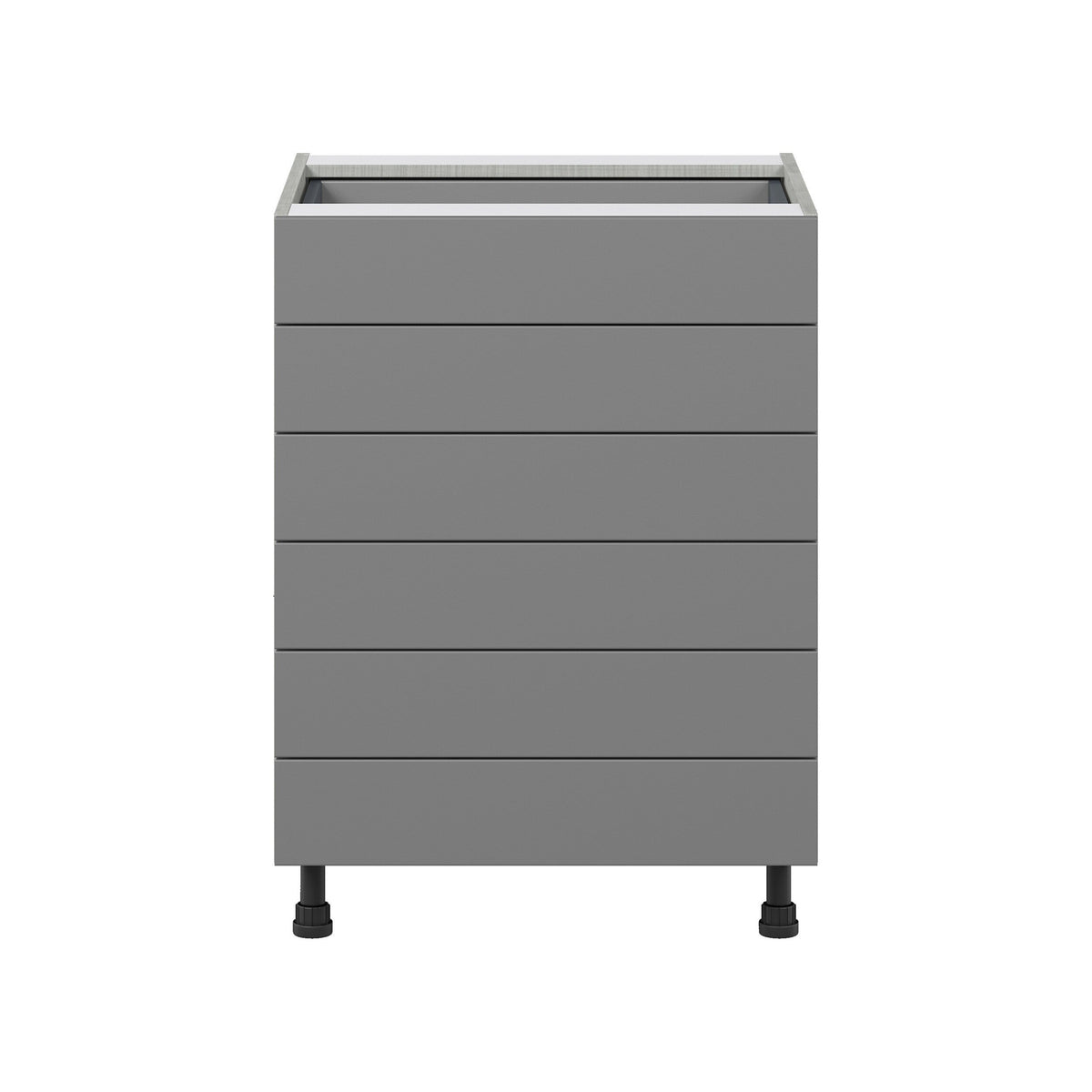 Hugo&Borg Beaumont 24-in W x 34.5-in H x 24-in D Slate Gray 6-Drawer Base Fully Assembled Cabinet