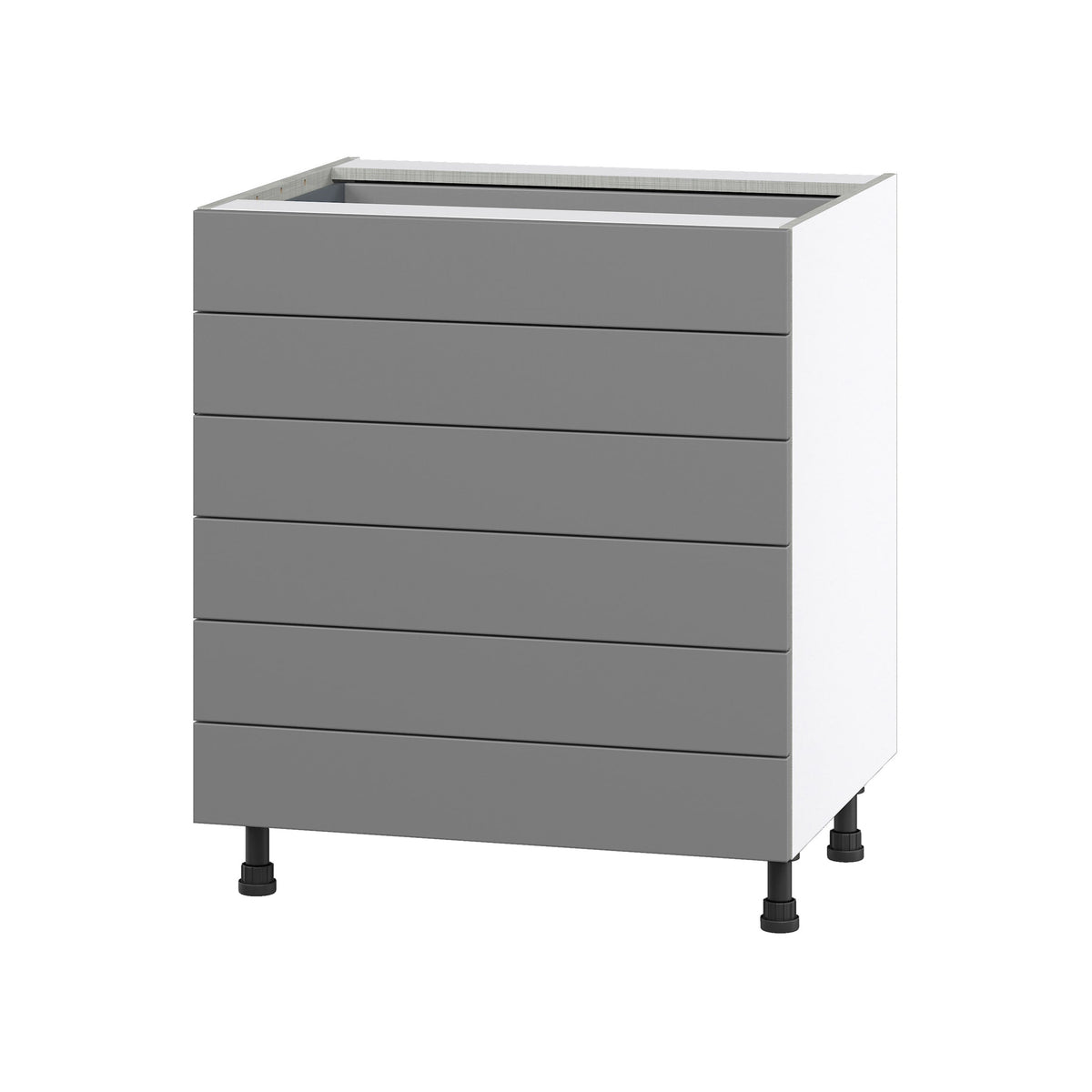 Hugo&Borg Beaumont 30-in W x 34.5-in H x 24-in D Slate Gray 6-Drawer Base Fully Assembled Cabinet