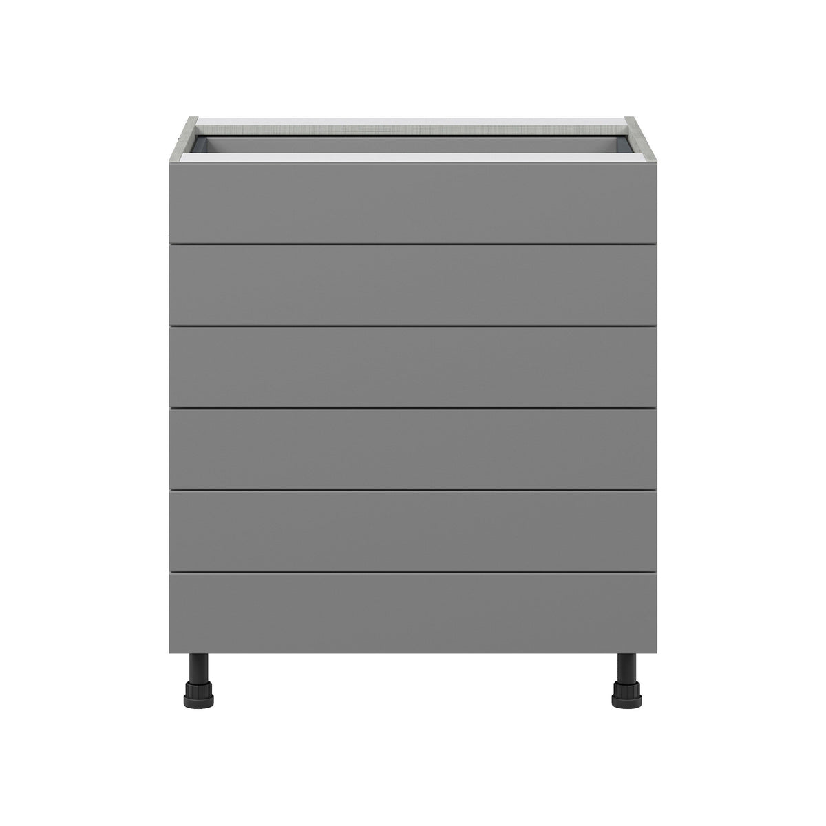 Hugo&Borg Beaumont 30-in W x 34.5-in H x 24-in D Slate Gray 6-Drawer Base Fully Assembled Cabinet