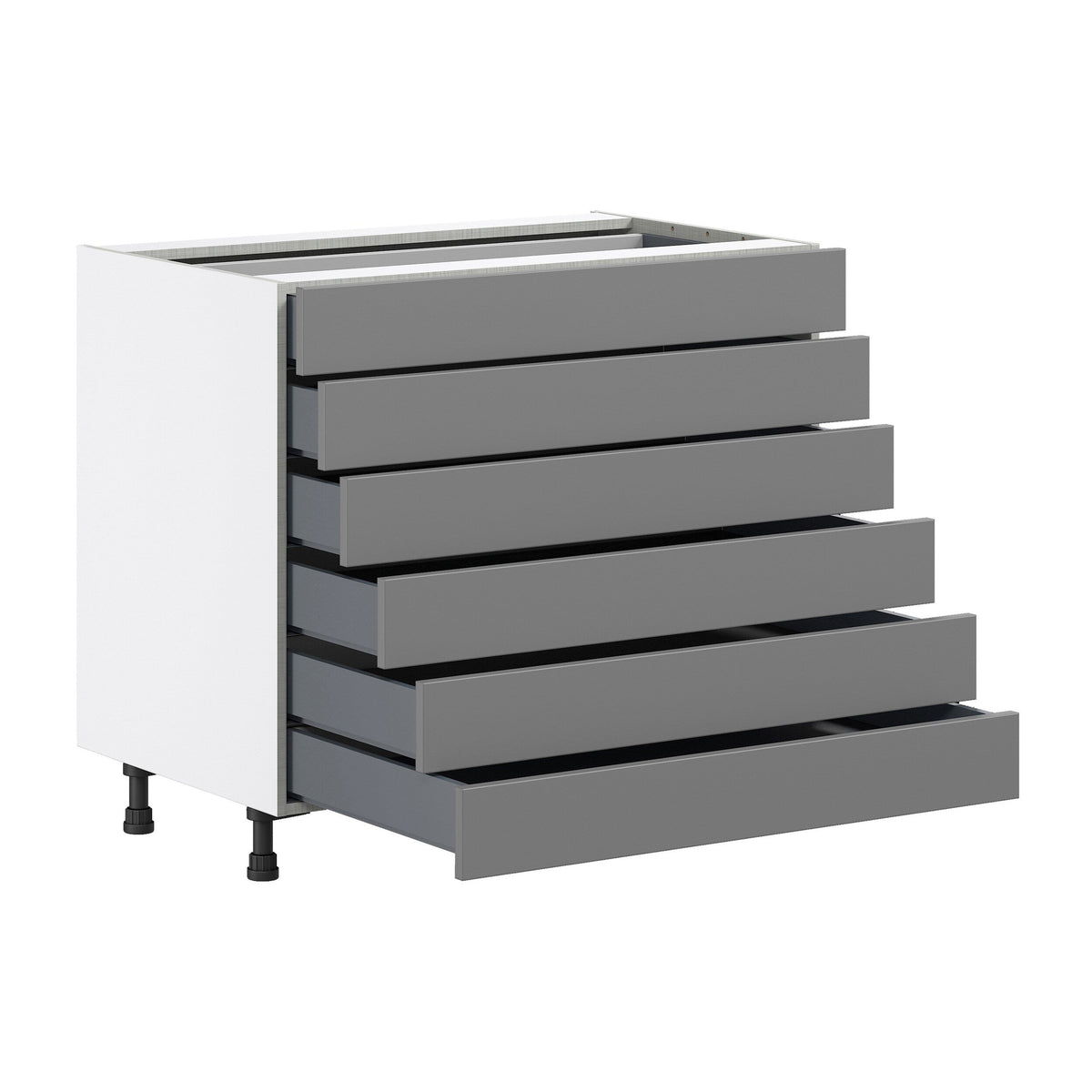 Hugo&Borg Beaumont 36-in W x 34.5-in H x 24-in D Slate Gray 6-Drawer Base Fully Assembled Cabinet