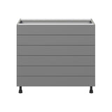 Hugo&Borg Beaumont 36-in W x 34.5-in H x 24-in D Slate Gray 6-Drawer Base Fully Assembled Cabinet