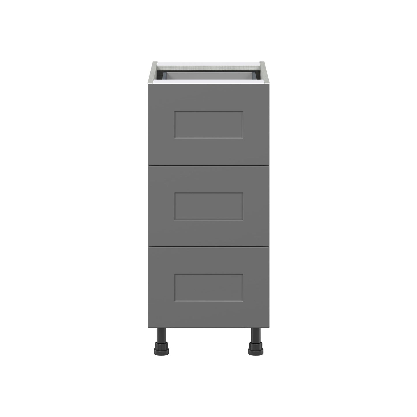 Hugo&Borg Beaumont 15-in W x 34.5-in H x 24-in D Slate Gray 3-Drawer Base Fully Assembled Cabinet