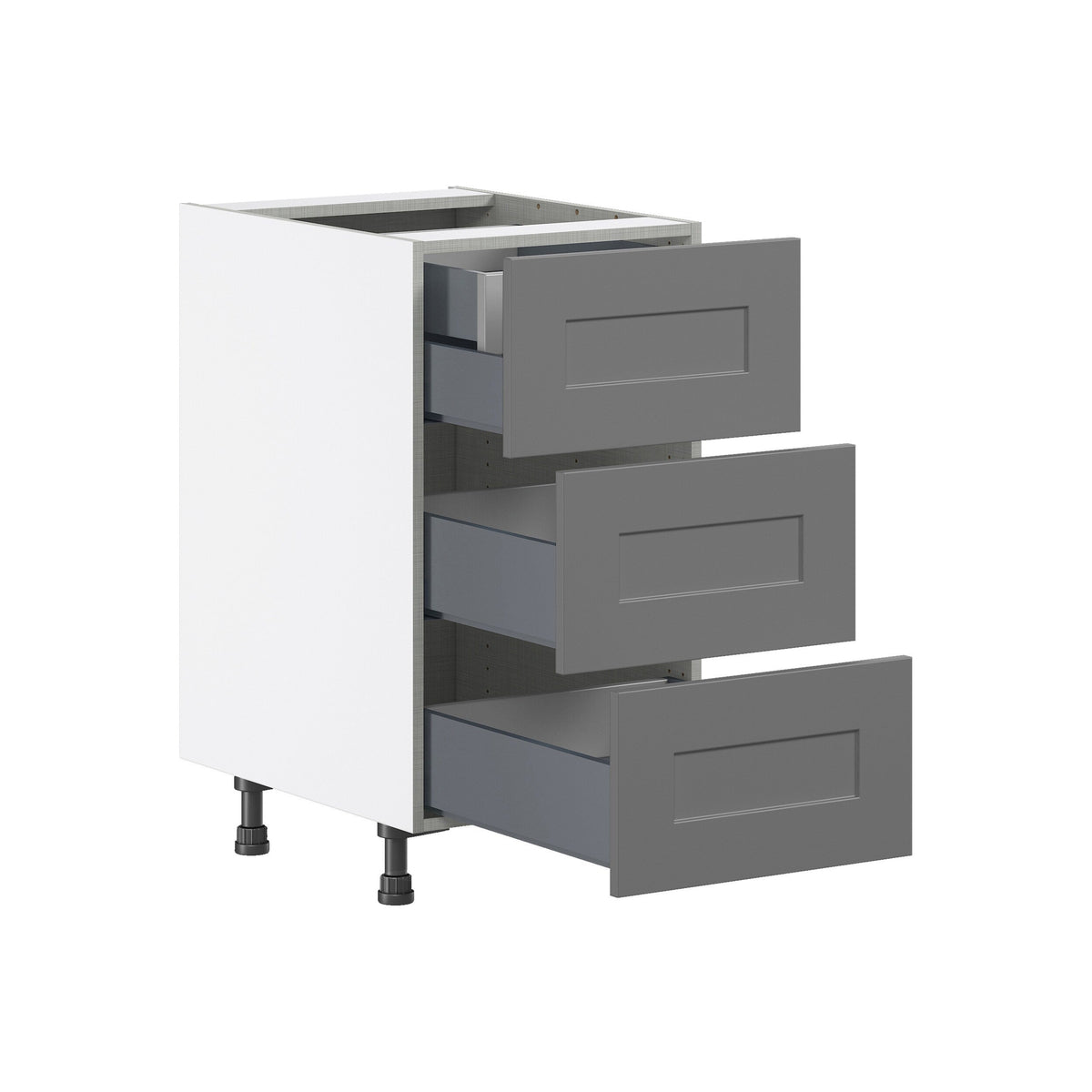 Hugo&Borg Beaumont 18-in W x 34.5-in H x 24-in D Slate Gray 3-Drawer Base Fully Assembled Cabinet