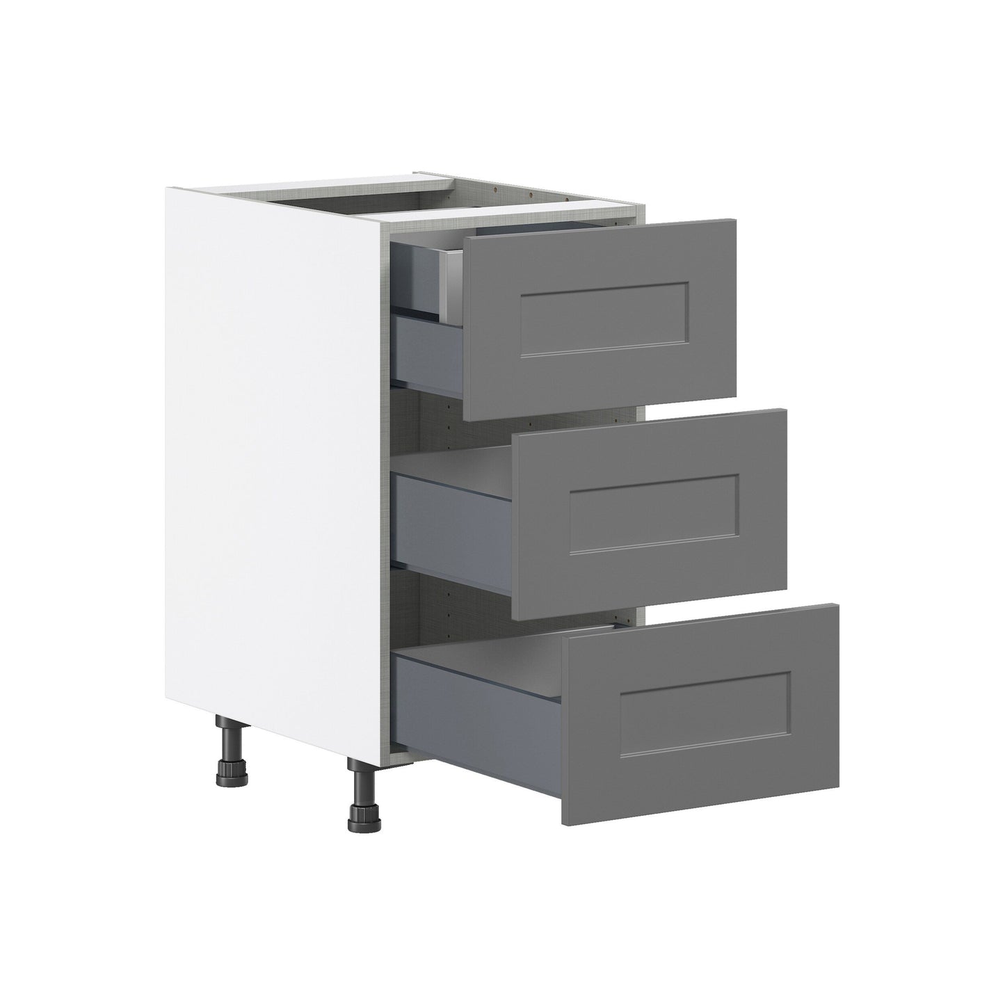 Hugo&Borg Beaumont 18-in W x 34.5-in H x 24-in D Slate Gray 3-Drawer Base Fully Assembled Cabinet