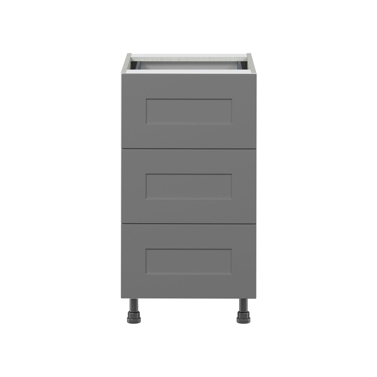Hugo&Borg Beaumont 18-in W x 34.5-in H x 24-in D Slate Gray 3-Drawer Base Fully Assembled Cabinet