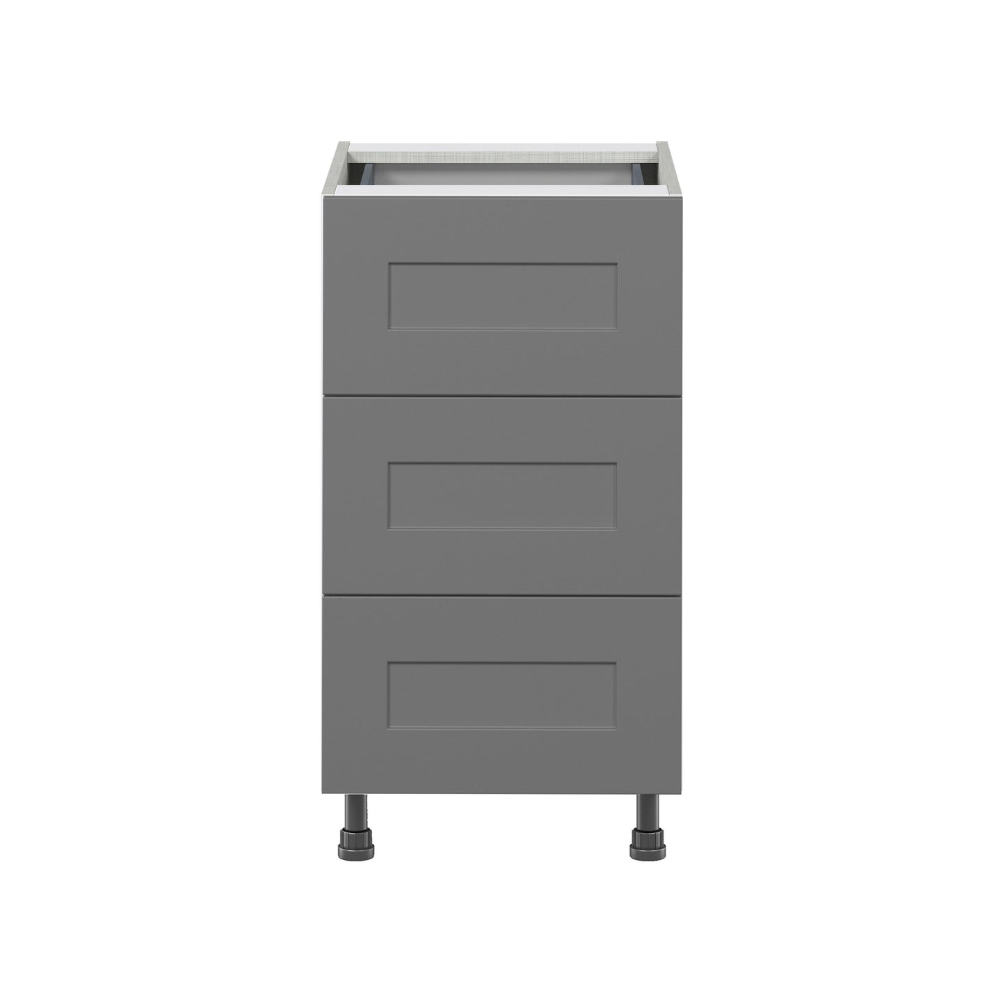 Hugo&Borg Beaumont 18-in W x 34.5-in H x 24-in D Slate Gray 3-Drawer Base Fully Assembled Cabinet