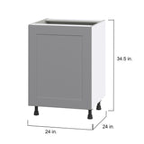 Hugo&Borg Beaumont 24-in W x 34.5-in H x 24-in D Slate Gray Sink Base Fully Assembled Cabinet (Flat Panel Shaker Style)