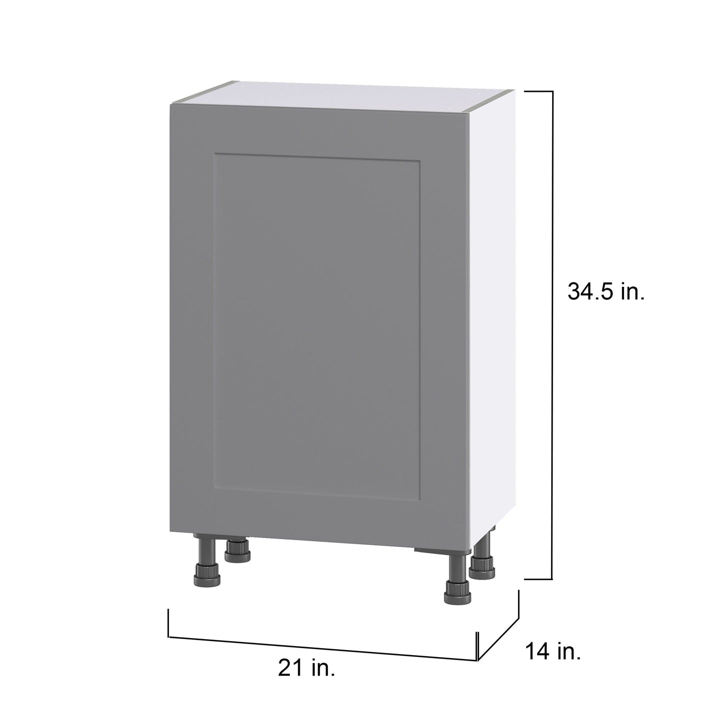 Hugo&Borg Beaumont 21-in W x 34.5-in H x 14-in D Slate Gray Base Fully Assembled Cabinet (Flat Panel Shaker Door Style)