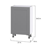 Hugo&Borg Beaumont 21-in W x 34.5-in H x 14-in D Slate Gray Base Fully Assembled Cabinet (Flat Panel Shaker Door Style)