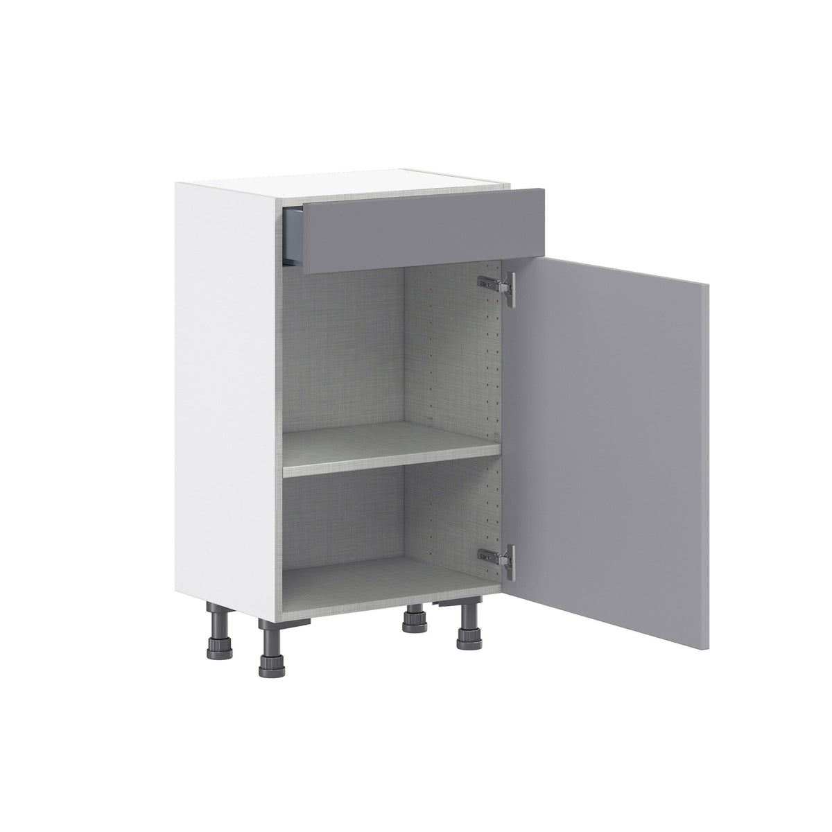 Hugo&Borg Beaumont 18-in W x 34.5-in H x 14-in D Slate Gray 1-Drawer Base Fully Assembled Cabinet (Flat Panel Shaker Style)