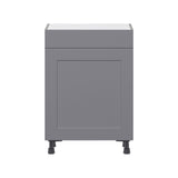 Hugo&Borg Beaumont 24-in W x 34.5-in H x 14-in D Slate Gray 1-Drawer Base Fully Assembled Cabinet (Flat Panel Shaker Style)