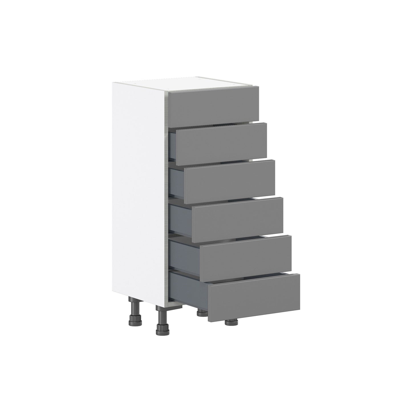 Hugo&Borg Beaumont 15-in W x 34.5-in H x 14-in D Slate Gray 6-Drawer Base Fully Assembled Cabinet