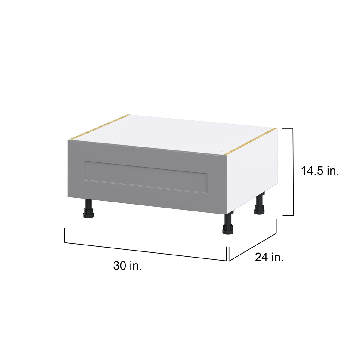 Hugo&Borg Beaumont 30-in W x 14.5-in H x 24-in D Slate Gray 1-Drawer Base Fully Assembled Cabinet