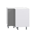 Hugo&Borg Beaumont 36-in W x 34.5-in H x 36-in D Slate Gray Lazy Susan Corner Base Fully Assembled Cabinet (Flat Panel Shaker Style)