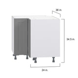 Hugo&Borg Beaumont 36-in W x 34.5-in H x 36-in D Slate Gray Lazy Susan Corner Base Fully Assembled Cabinet (Flat Panel Shaker Style)