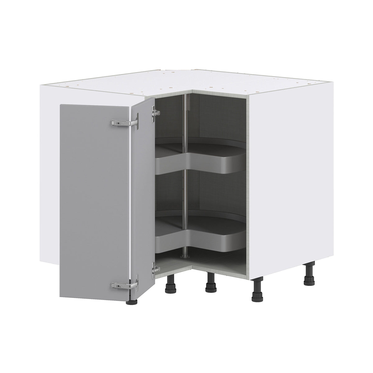 Hugo&Borg Beaumont 36-in W x 34.5-in H x 36-in D Slate Gray Lazy Susan Corner Base Fully Assembled Cabinet (Flat Panel Shaker Style)
