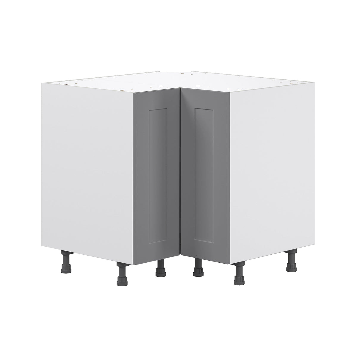 Hugo&Borg Beaumont 36-in W x 34.5-in H x 36-in D Slate Gray Blind Corner Base Fully Assembled Cabinet (Flat Panel Shaker Style)