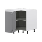 Hugo&Borg Beaumont 36-in W x 34.5-in H x 36-in D Slate Gray Blind Corner Base Fully Assembled Cabinet (Flat Panel Shaker Style)