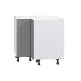 Hugo&Borg Beaumont 36-in W x 34.5-in H x 36-in D Slate Gray Blind Corner Base Fully Assembled Cabinet (Flat Panel Shaker Style)