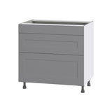 Hugo&Borg Beaumont 36-in W x 34.5-in H x 24-in D Slate Gray 2-Drawer Base Fully Assembled Cabinet